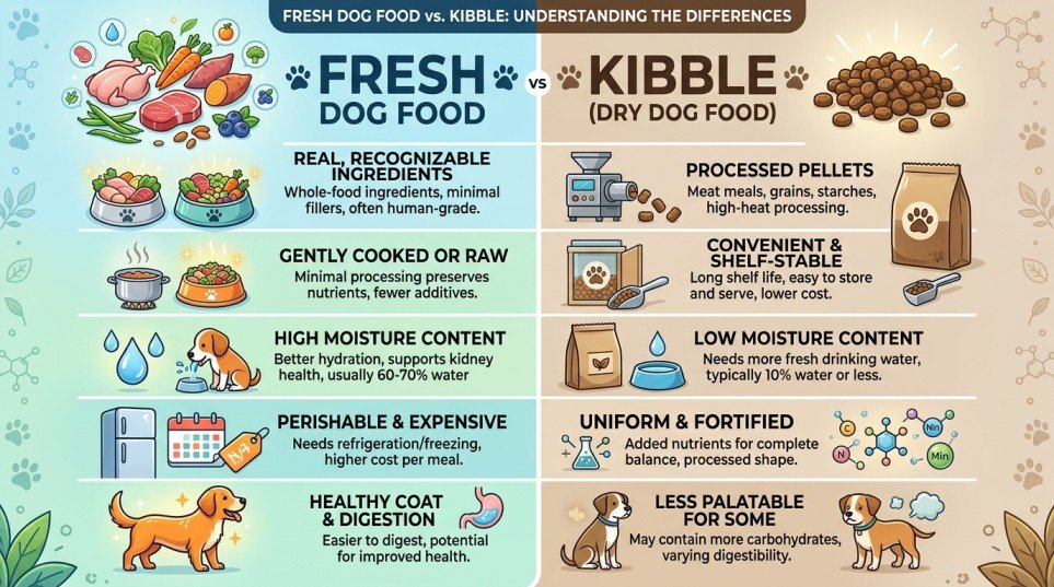What Makes Fresh Dog Food Different From Kibble