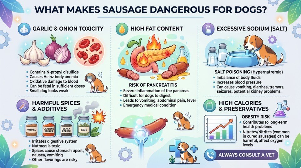 What Makes Sausage Dangerous for Dogs