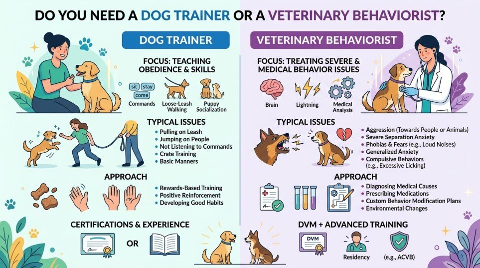 Do You Need a Dog Trainer or a Veterinary Behaviorist