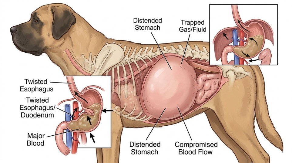 What Is a Bloated Stomach in Dogs