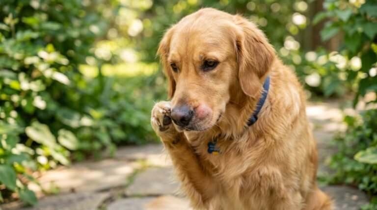dog stung by bee