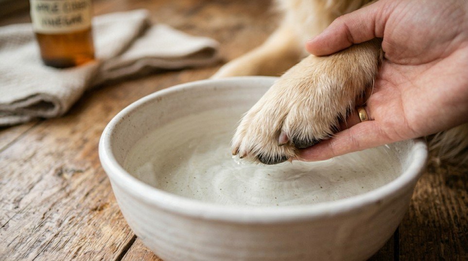 how to stop dog from licking paws home remedy